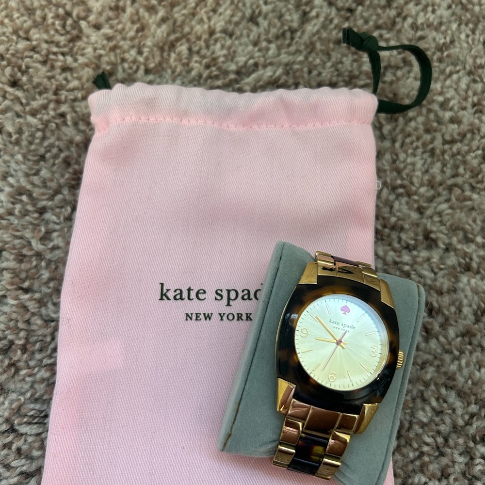Kate Spade Gold-Tone Watch with Black Accents